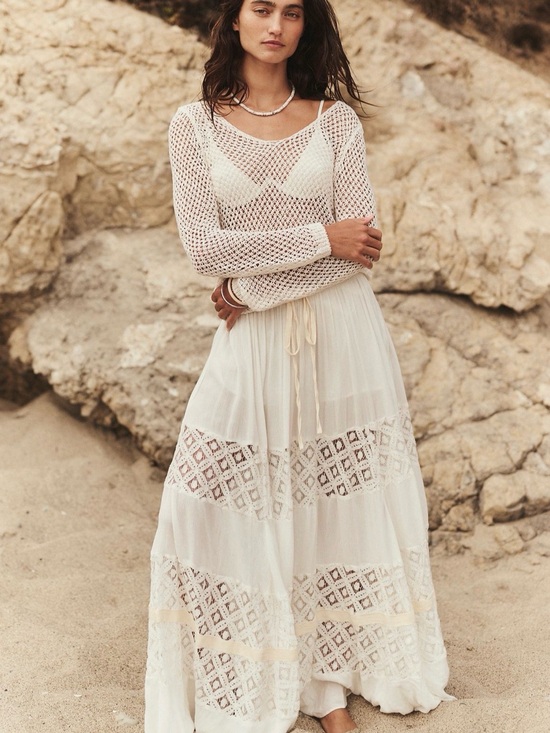 Free People Dresses & Skirts - Free People Swept Away Maxi Skirt